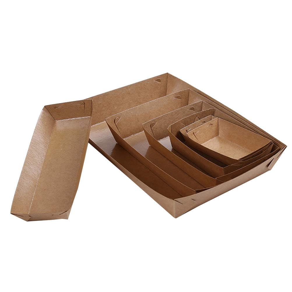 Food Snacks Box - Barquettes alimentaires jetables en papier kraft,