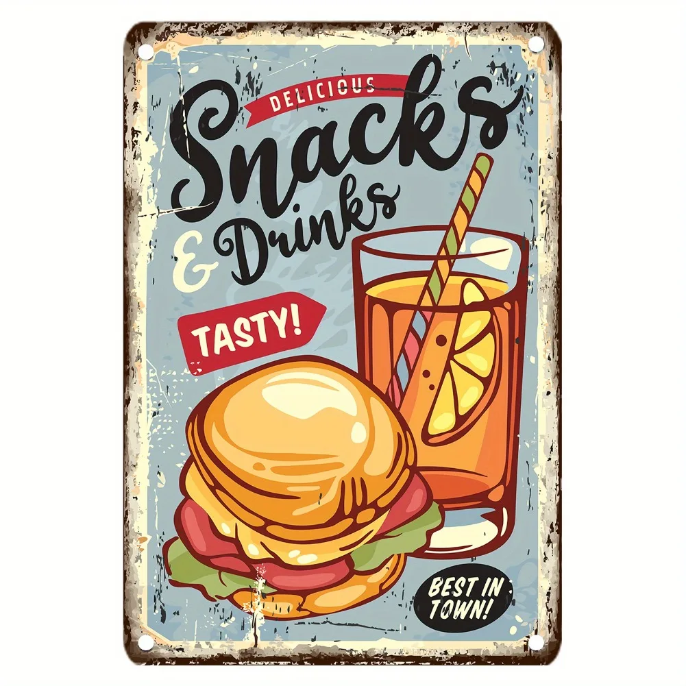Panneau métallique alimentaire - Food Snacks With Iron avis et prix
